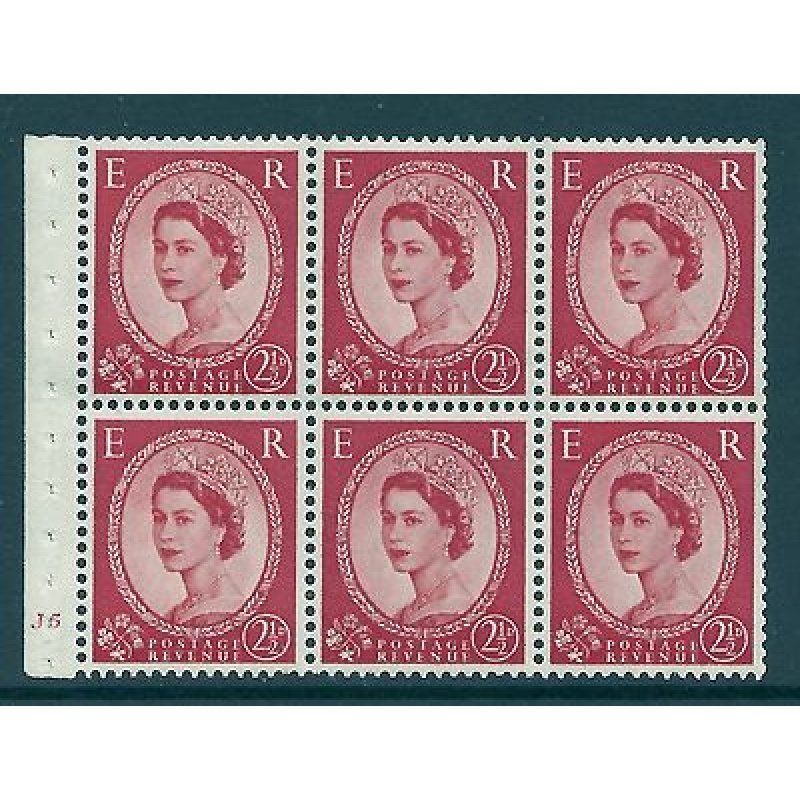 SB81 Wilding booklet pane Edward Crown perf type I cyl J5 No Dot UNMOUNTED MNT