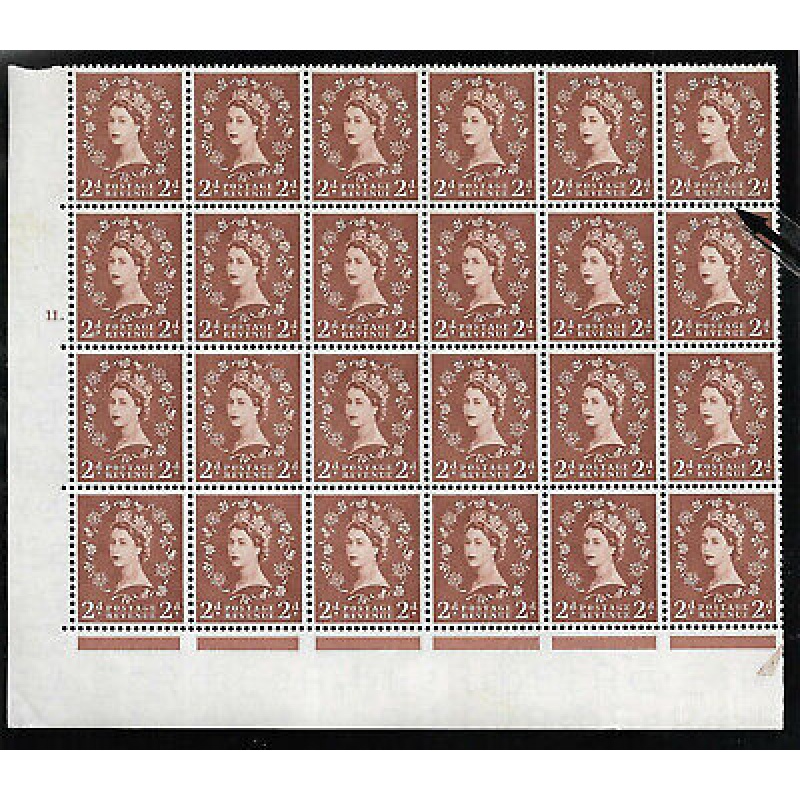 S38g 2d Wilding Edward cyl 11 Dot - block with variety retouch UNMOUNTED MINT