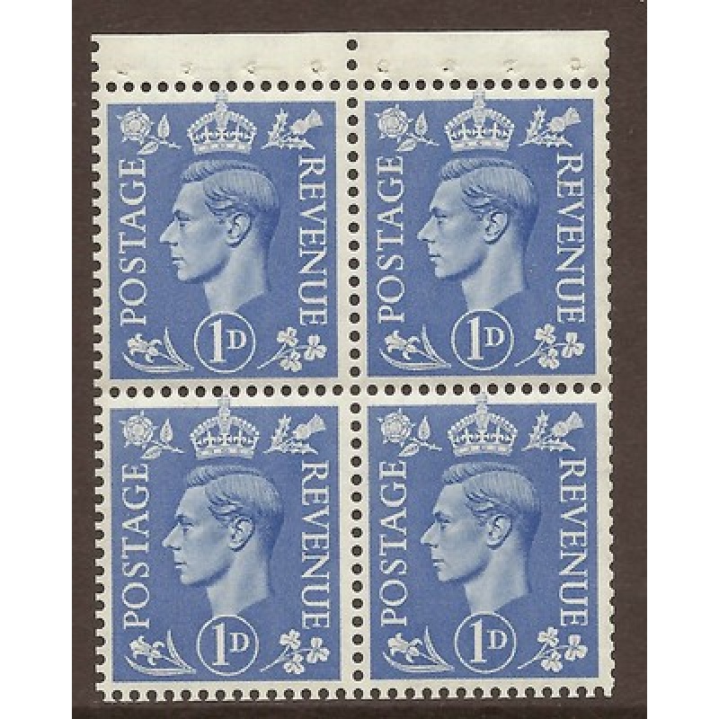 QB16b perf type P -1d Light Ultramarine Booklet pane UNMOUNTED MINT