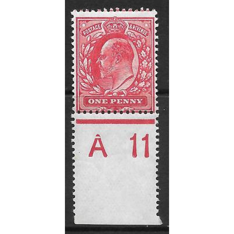 1d ScarletControl A11 perf type V1a with scarce right feed 17 pin UNMOUNTED MINT