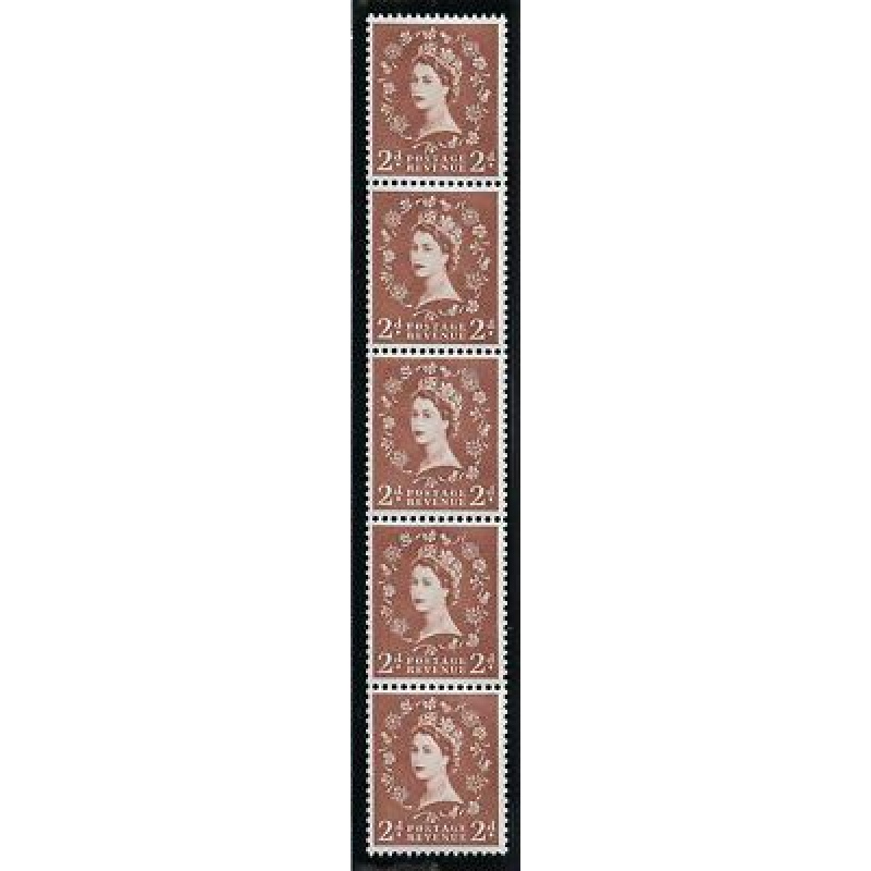 S48 2d Vertical Wilding Violet 8mm coil strip UNMOUNTED MINT  MNH