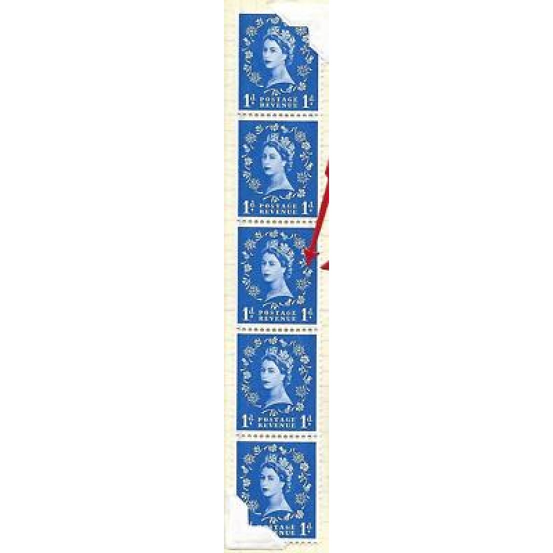 S15b 1d Wilding Graphite variety - daffodil stem flaw on coil UNMOUNTED MINT
