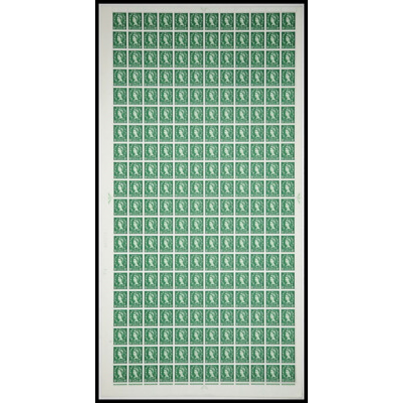 1d Multicrowns on cream cylinder 15 No dot FULL SHEET UNMOUNTED MINT