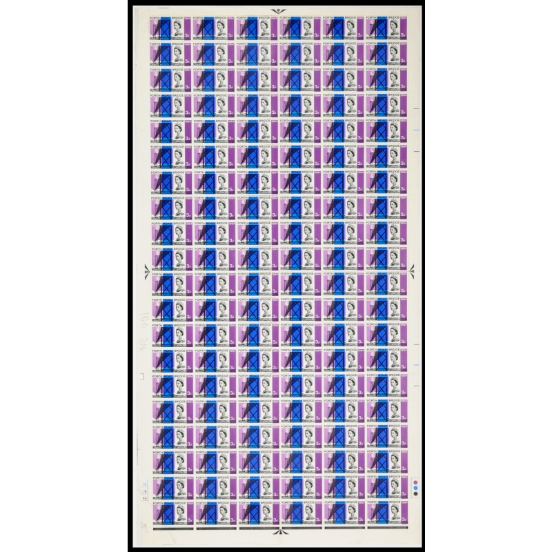 SG659 1964 FRB 3d 1C1B2A Full sheet Dot With Varieties unmounted mint