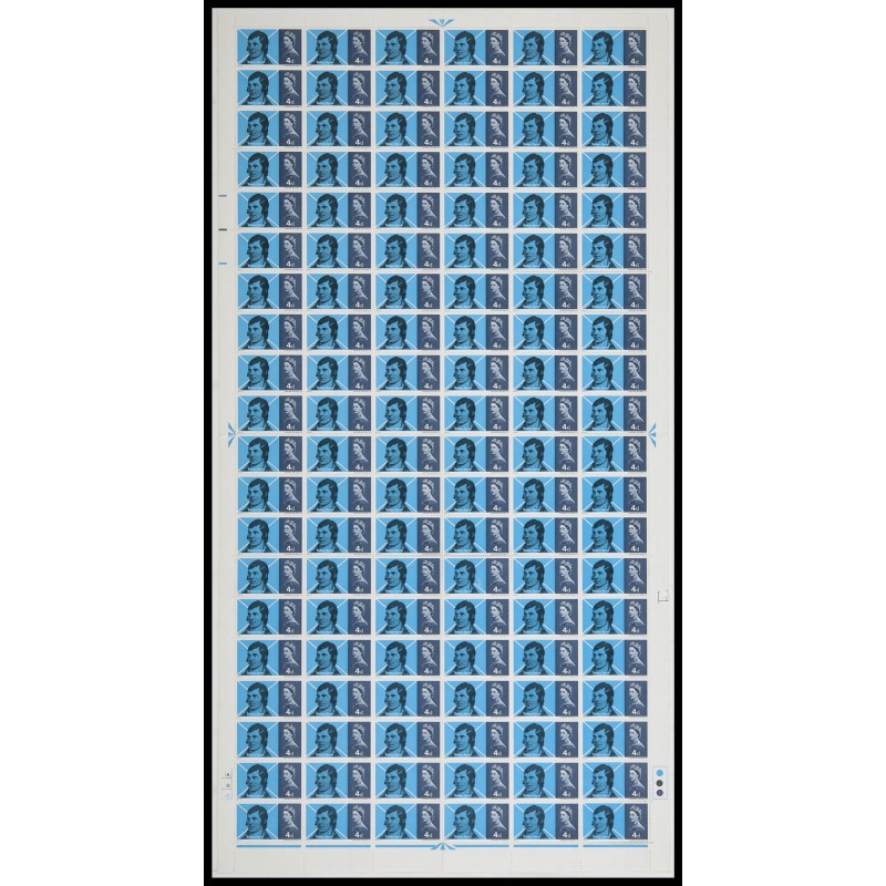 1966 4d Burns Complete Sheet 1A 2B 1C no Dot no flaws Unmounted Mint