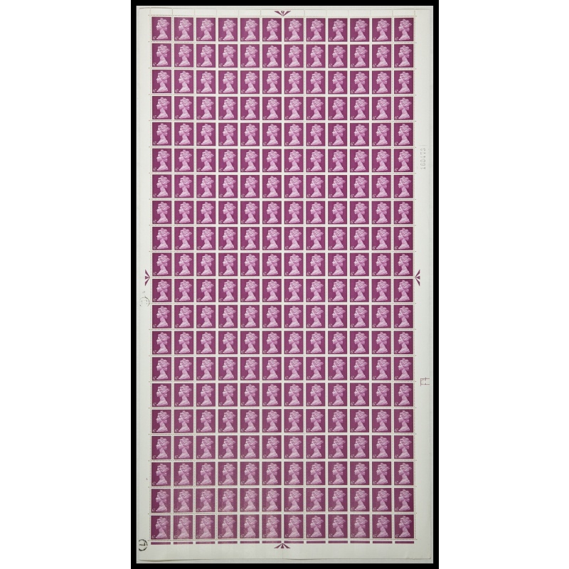 Sg736 6d Br reddish purple  machin Full Sheet 2 No dot 2 Band UNMOUNTED MINT MNH