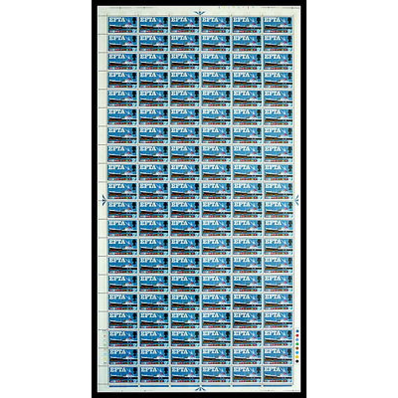 1967 EFTA Phosphor set in FULL SHEETS inc all varieties UNMOUNTED MINT