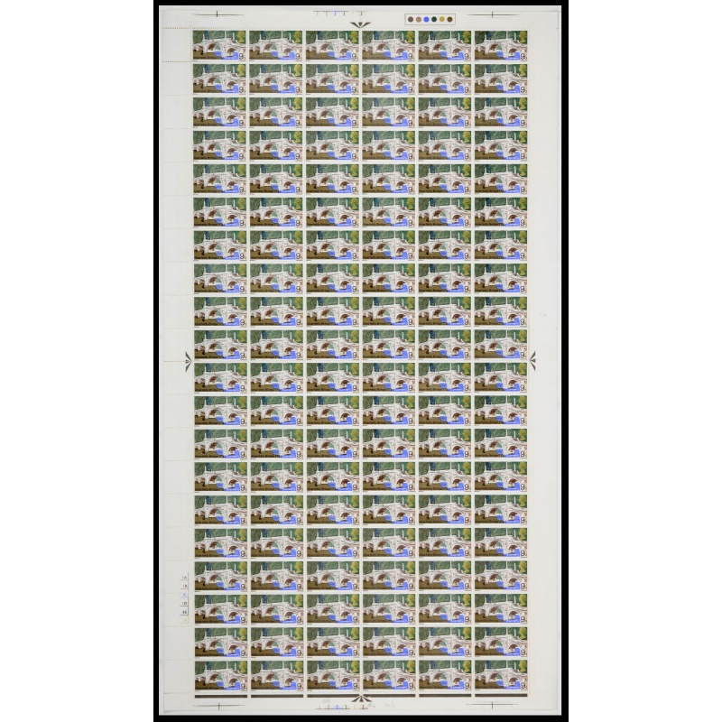 1968 9d Bridges Complete Sheet No dot UNMOUNTED MINT MNH