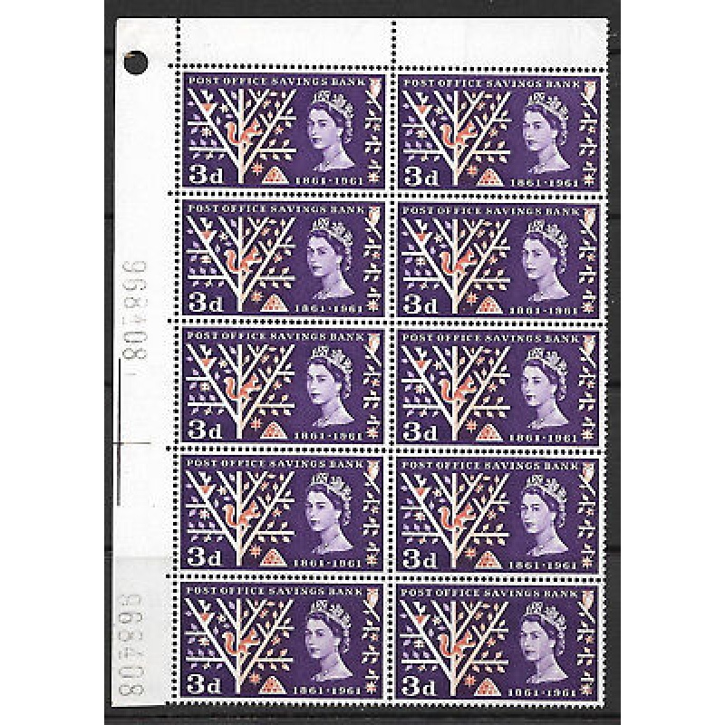 Sg 624A 1961 3d Doctor Blade Flaw - through Queens Face UNMOUNTED MINT MNH