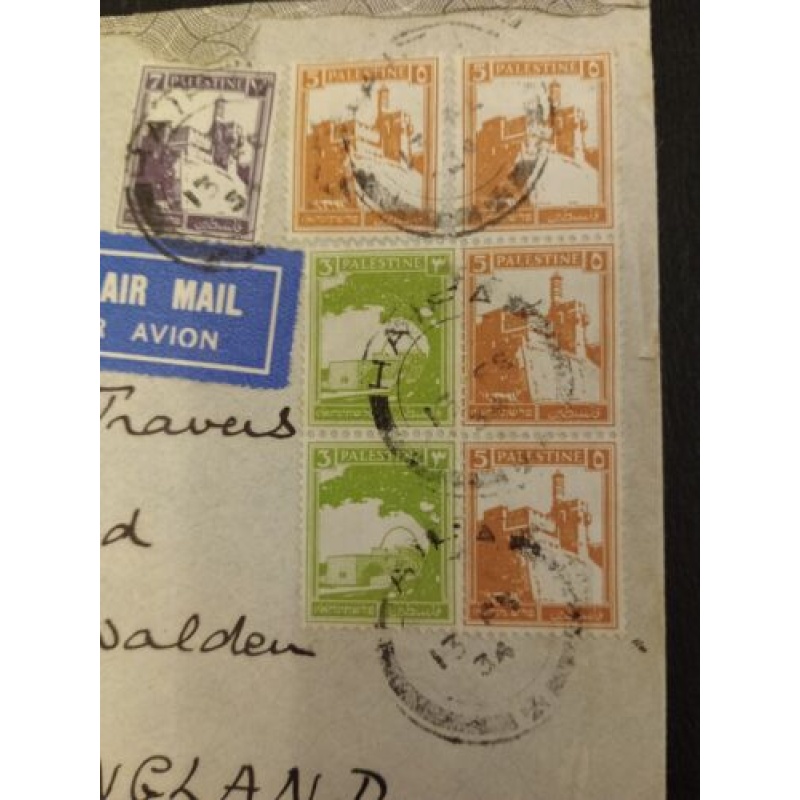 PALESTINE COVER 1934 HAIFA TO ENGLAND AIR MAIL 33MILS RATE