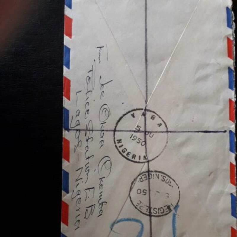 NIGERIA COVER 1950 AIRMAIL REGISTERED YABA TO LONDON