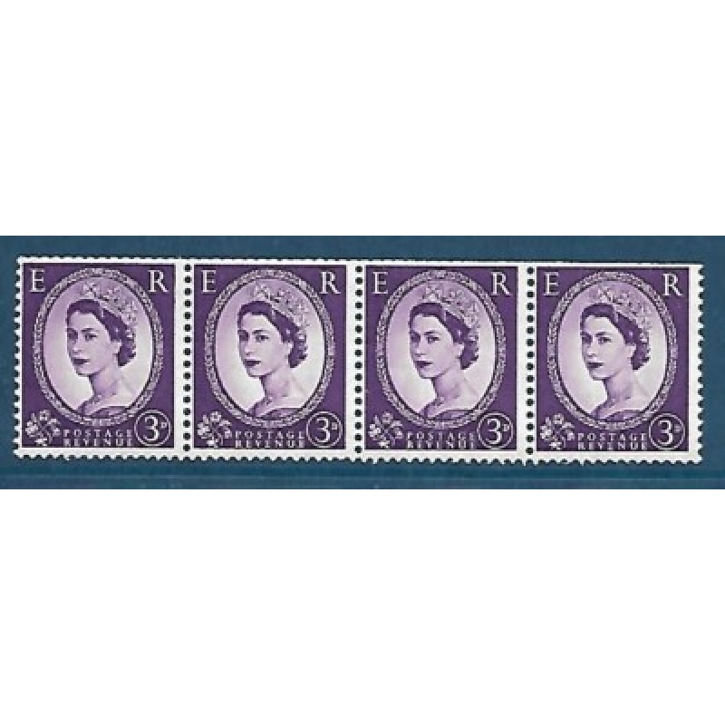 S67 3d Wilding Tudor Crown Horizontal coil strip UNMOUNTED MINT MNH
