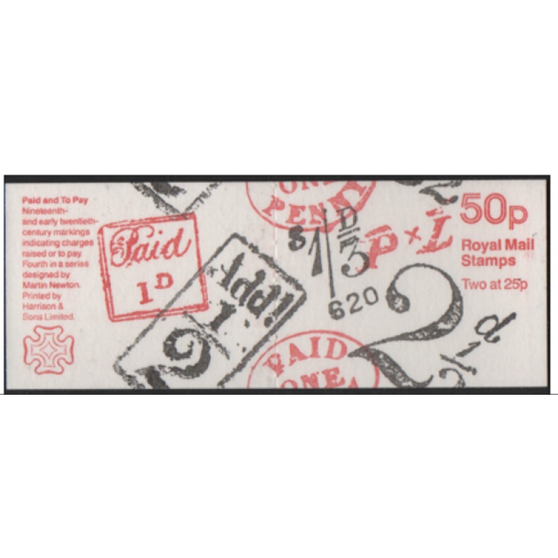 FB67 1993 Postal History Series - #4 50p booklet Complete - Cyl B1