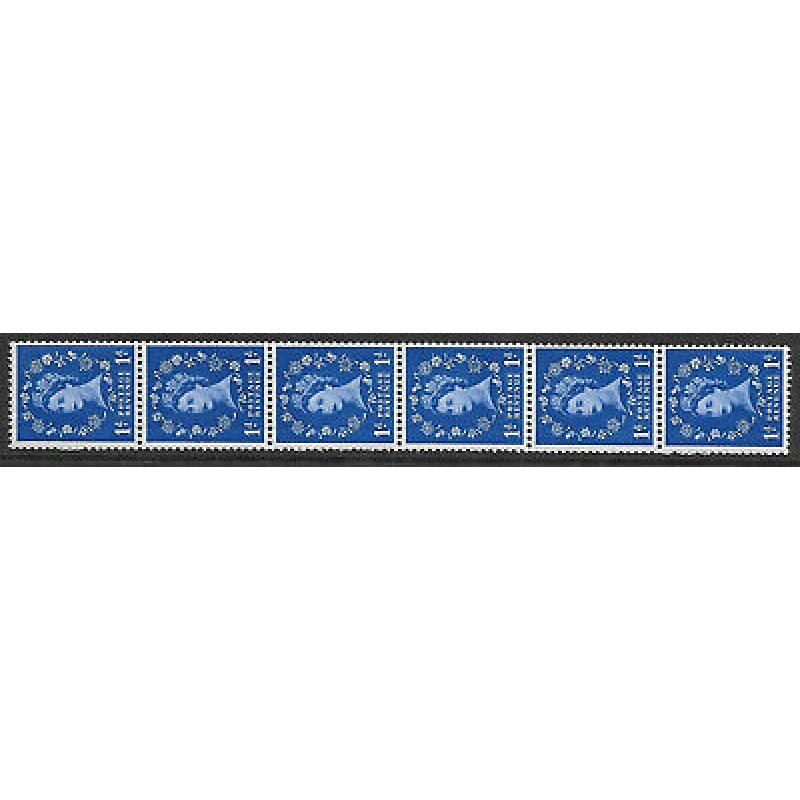 S20 1d Wilding Green Phosphor coil strip UNMOUNTED MINT MNH