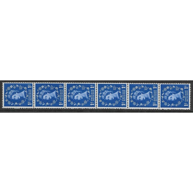 S18 1d Wilding Graphite single band coil strip UNMOUNTED MINT MNH