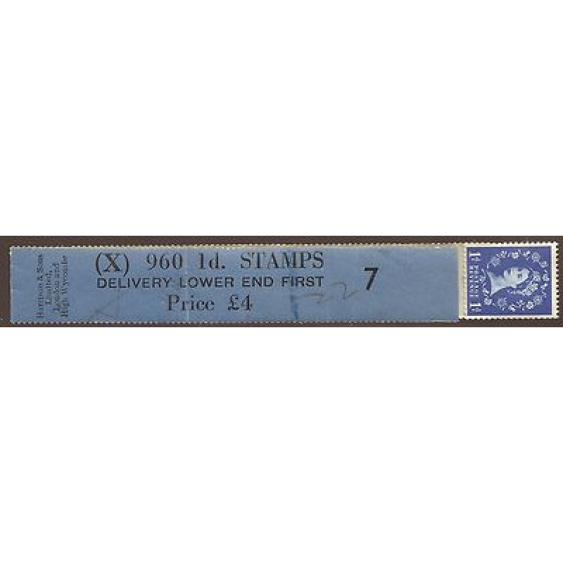 1d Edward Crown watermark Vertical Delivery Coil leader X 7 MNH