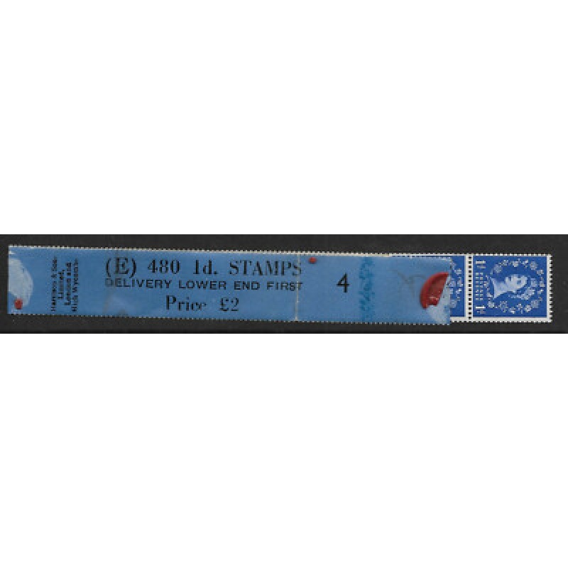 1d Edward Crown watermark Vertical Delivery Coil leader E4 MNH