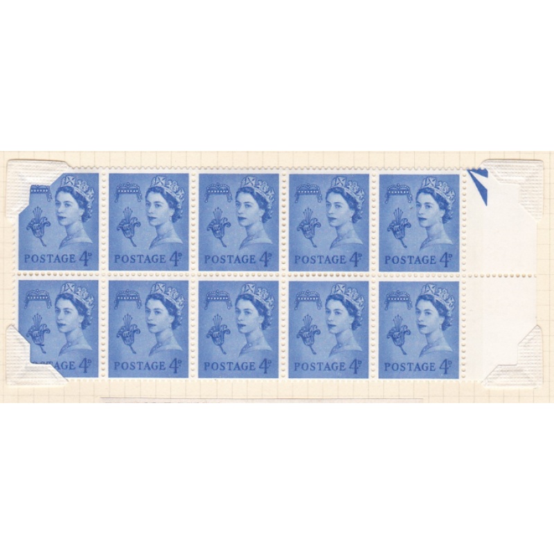 Sg9b XG7 4d block of ten with coloured line across top of stem UNMOUNTED MINT