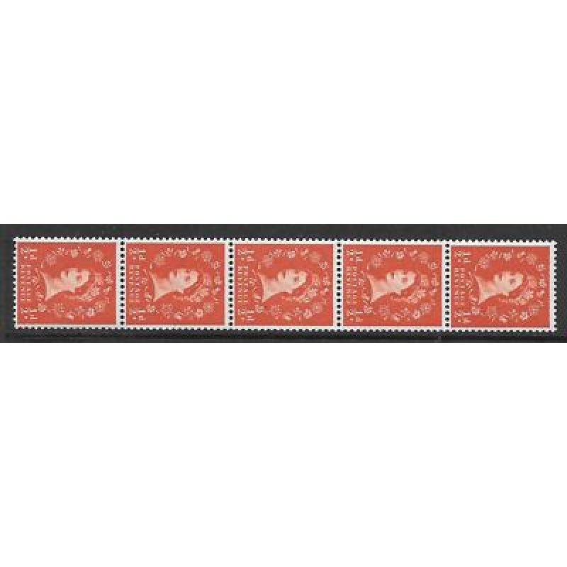 S4n Wilding Multi Crown on Cream Coil strip with variety UNMOUNTED MINT