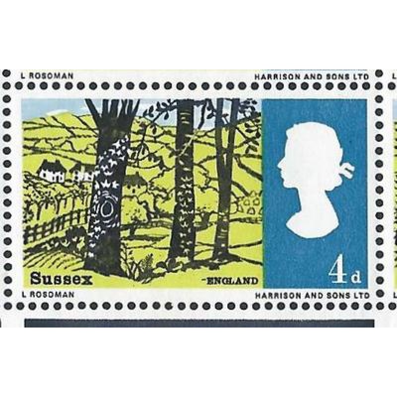 1966 Landscapes 4d (Ord) - Listed Flaw - Dash Before England - Superb MNH Block