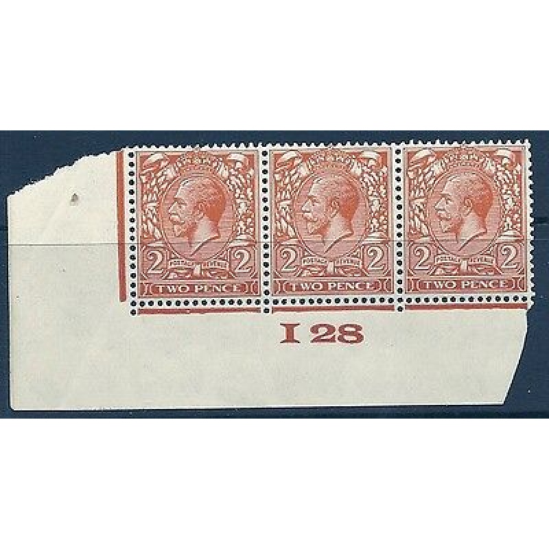2d Orange Block Cypher Control I28 imperf MOUNTED MINT