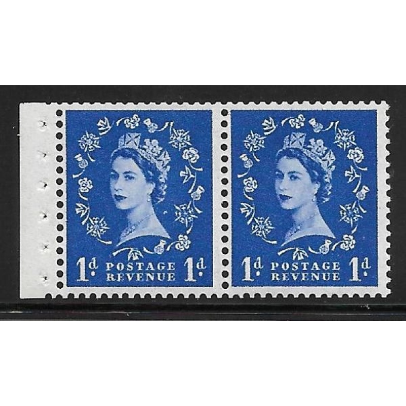 SB22 1d Wilding Tudor booklet pane perf type E UNMOUNTED MNT