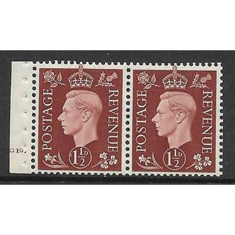 QB22 perf type B4A(I) cylinder G19 Dot - 1d Brown Booklet pane UNMOUNTED MINT