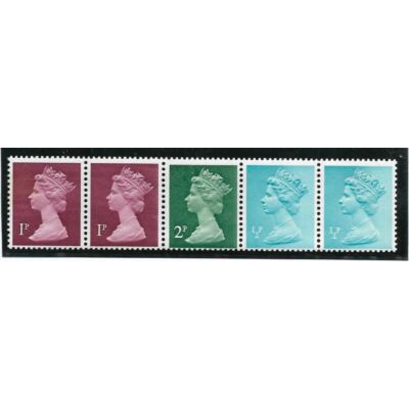 Multi Value coil strips Varieties - GA with missing phos  screened band MNH