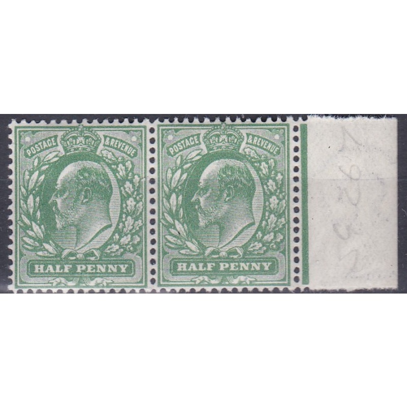 Spec M3(4) 2d deep dull yellow blotchy pair with right margin UNMOUNTED MINT