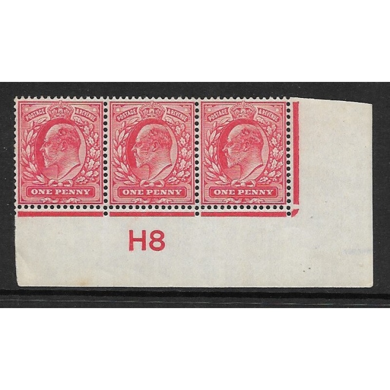 M5(1) 1d Scarlet EDVII De La Rue control H8 Imperf UNMOUNTED MINT