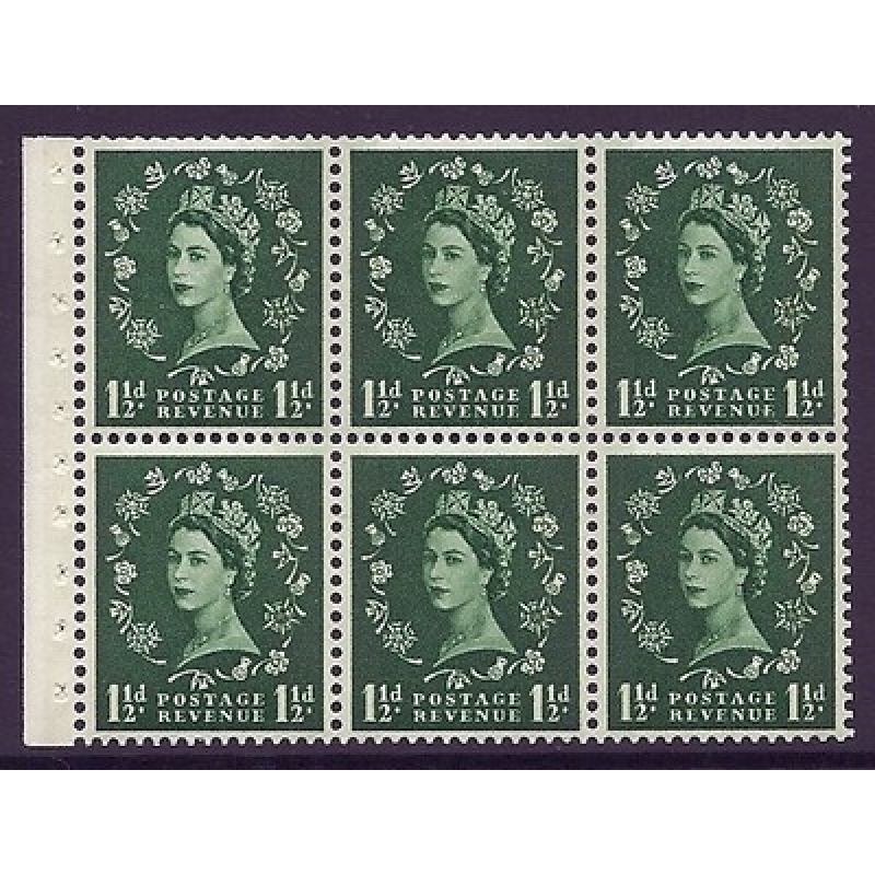 SB72 Wilding booklet pane Blue Phos perf type I UNMOUNTED MNT MNH