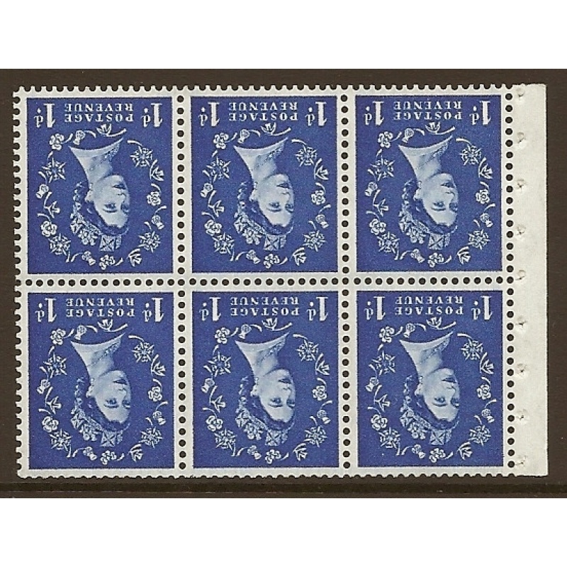 SB31a 1d Wilding booklet pane perf type I UNMOUNTED MNT MNH