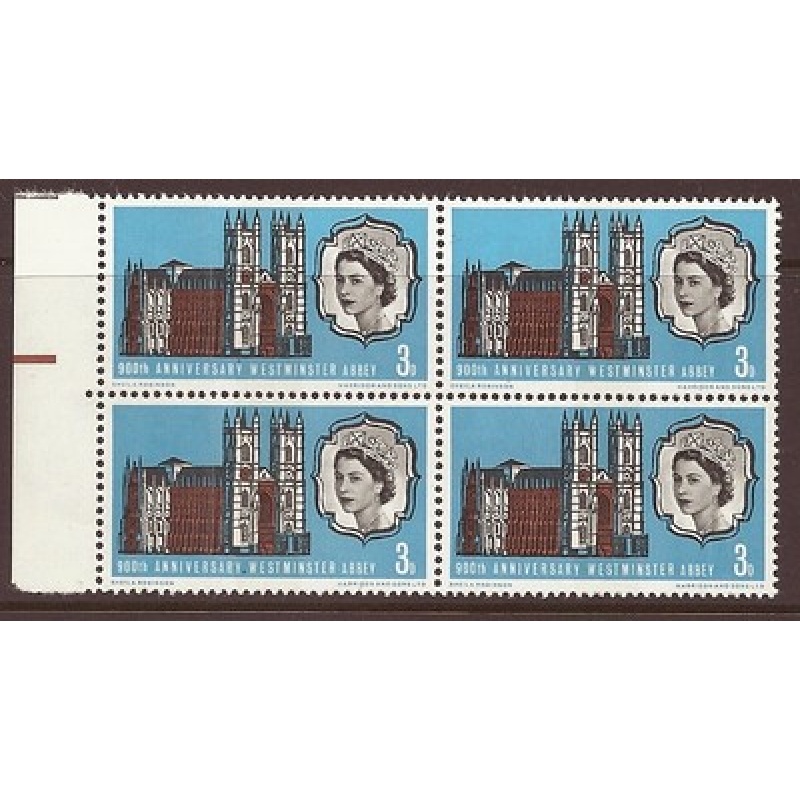 WP83c 1966 Westminster Abbey 3d (Phos) - major Phosphor spill extra band - MNH