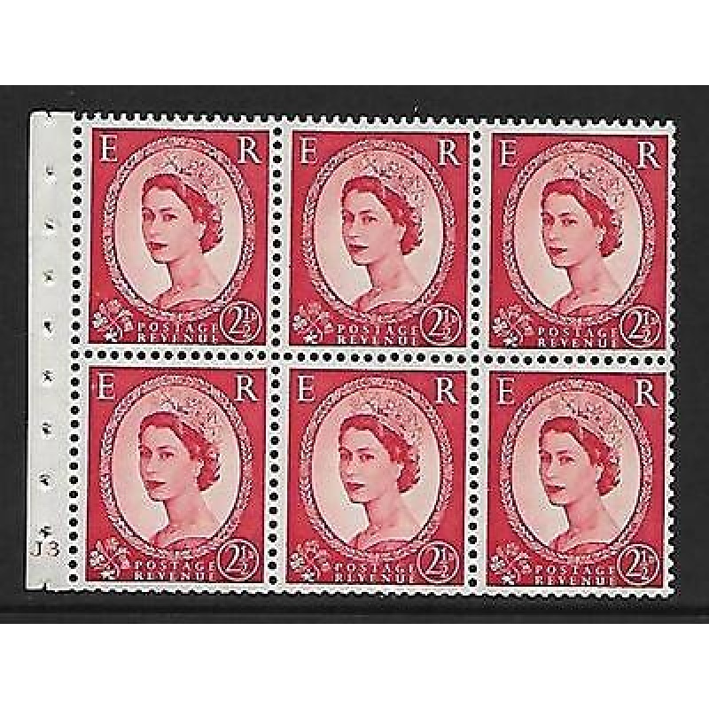 SB80 Wilding booklet pane Tudor Crown perf I cyl J 3 No Dot UNMOUNTED MNT
