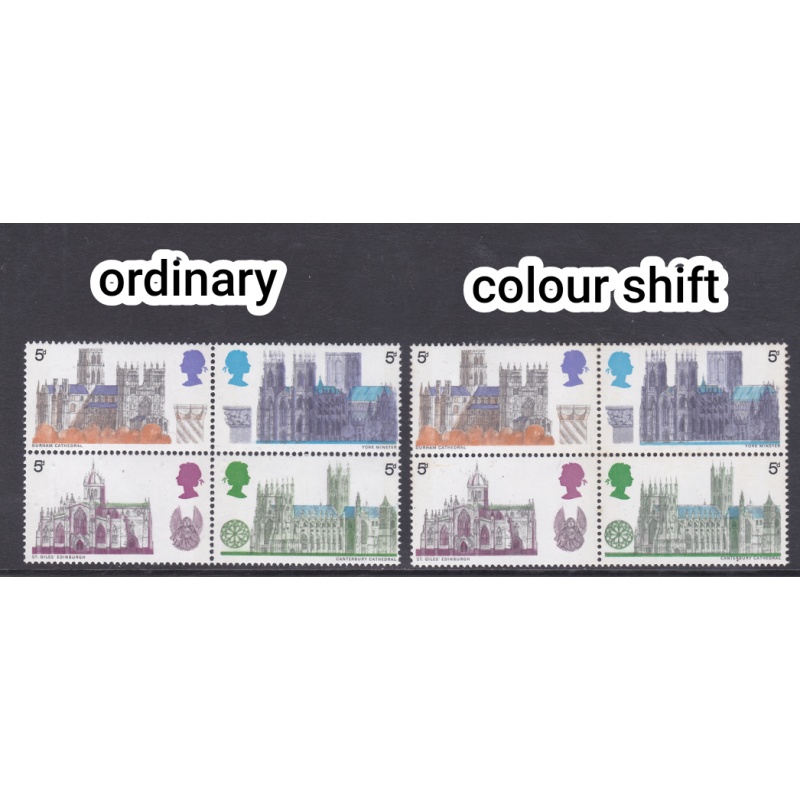sg796-799 1969 British Cathedrals Downward shift of blue UNMOUNTED MINT [SN]
