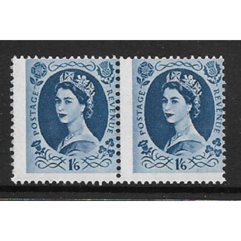 1 6d Wilding Multi Crown variety - Misplace perfs Flaw pair UNMOUNTED MINT