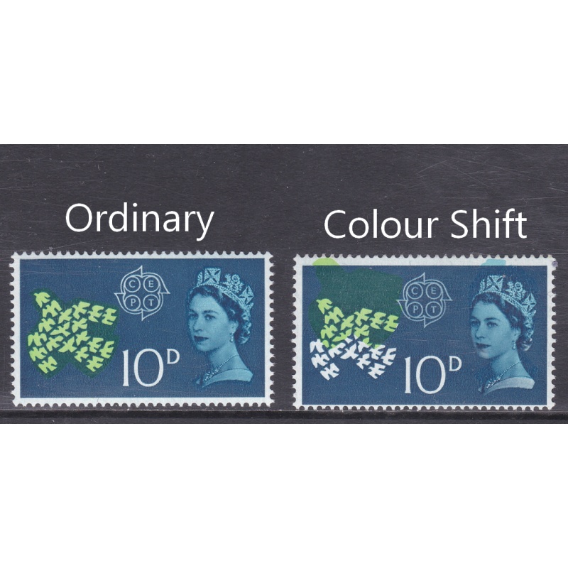 sg628 1961 4d CEPT Shift of Green  Turquoise  UNMOUNTED MINT [SN]