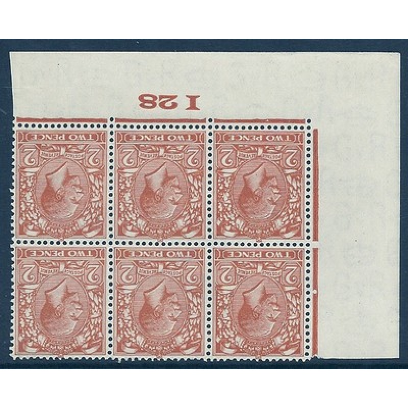 Sg 421wi 2d Orange Block Cypher Wmk Inverted Control I28 imperf UNMOUNTED MINT