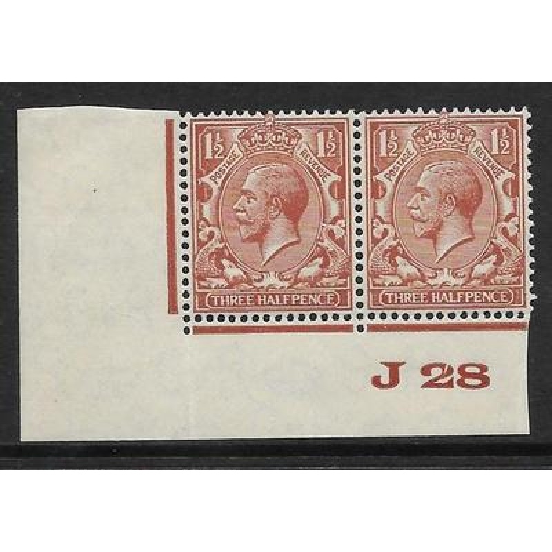 1d Brown Block Cypher Control J28 imperf UNMOUNTED MINT