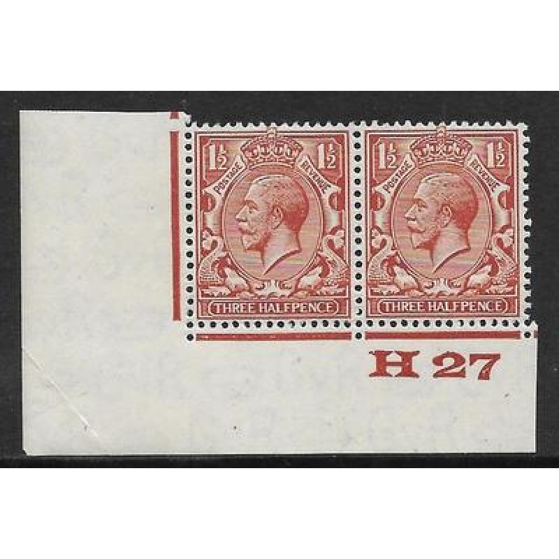1d Brown Block Cypher Control H27 imperf UNMOUNTED MINT