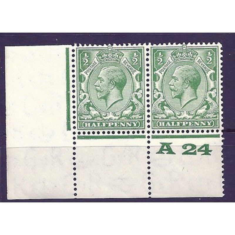 d Green Block Cypher Control A24 perf MOUNTED MINT to top RH stamp