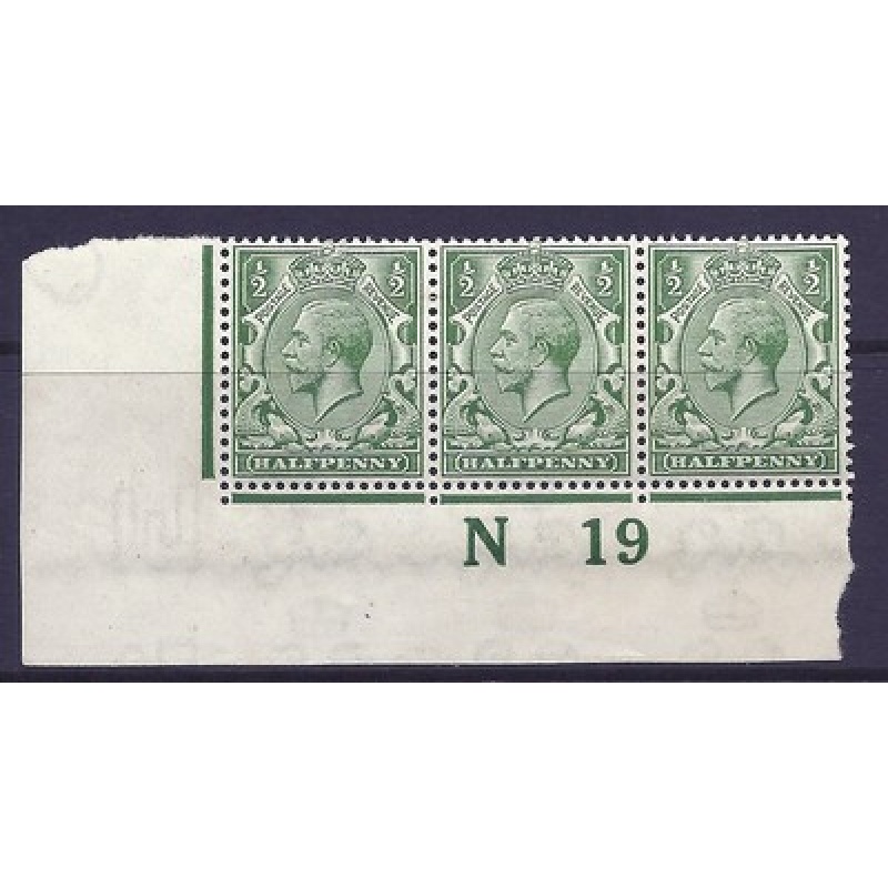 N14(1) d Green Control N 19 imperf MOUNTED MINT with faults