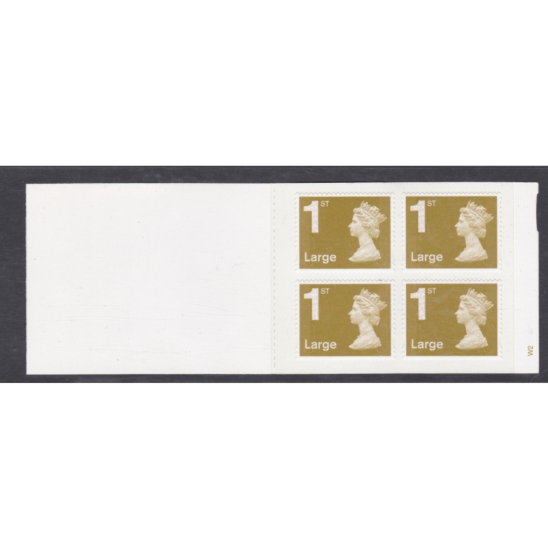 RB2c 4 x 1st class Large stamps barcode booklet - Self Adhesive MINT Cyl W2W1