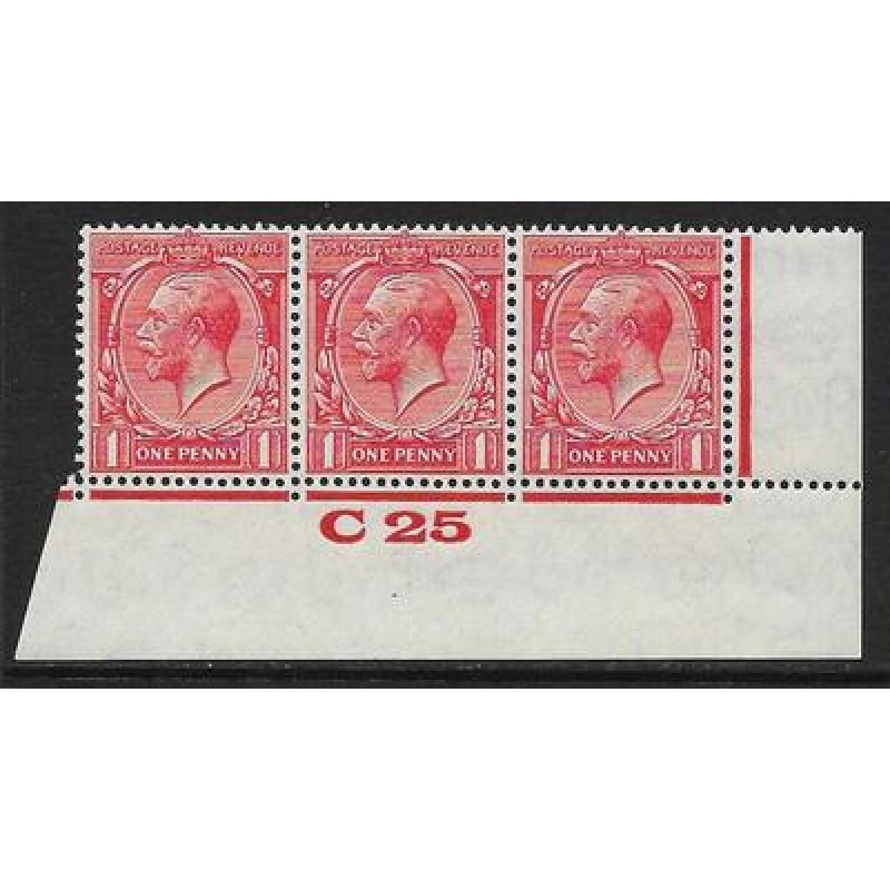 1d Scarlet Block Cypher Control C25 imperf MOUNTED MINT margin only