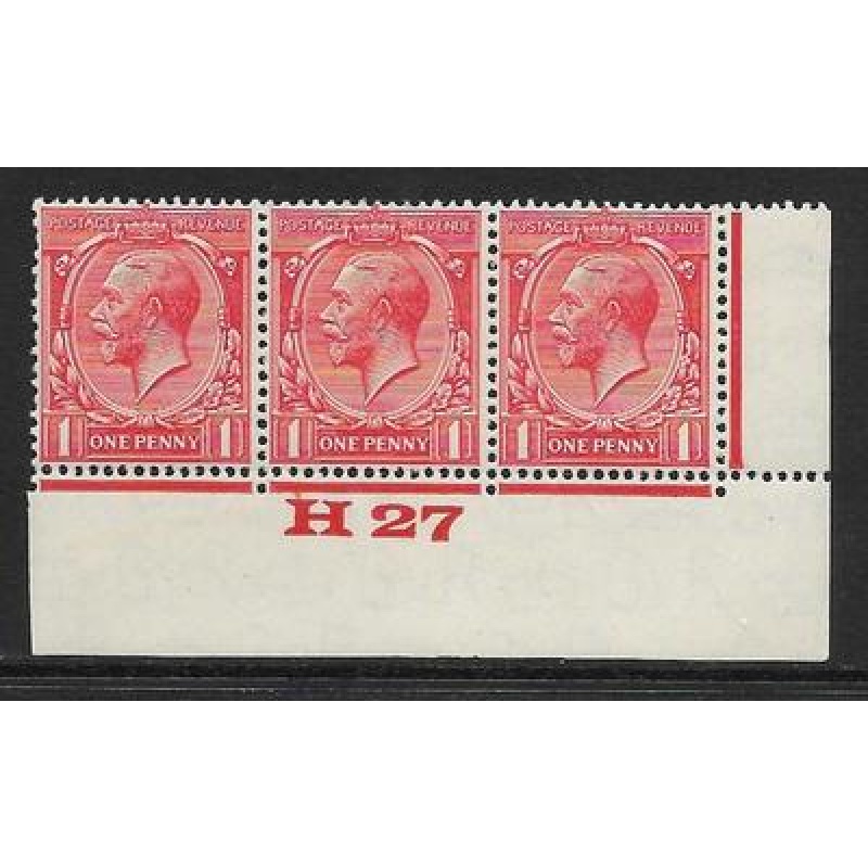 1d Scarlet Block Cypher Control H27 imperf UNMOUNTED MINT MNH