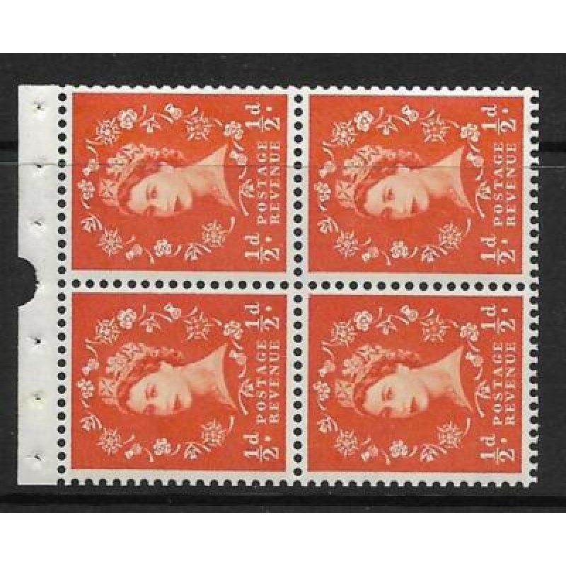 SB10 d Crowns Left Wilding booklet pane perf I with punch hole UNMOUNTED MNT