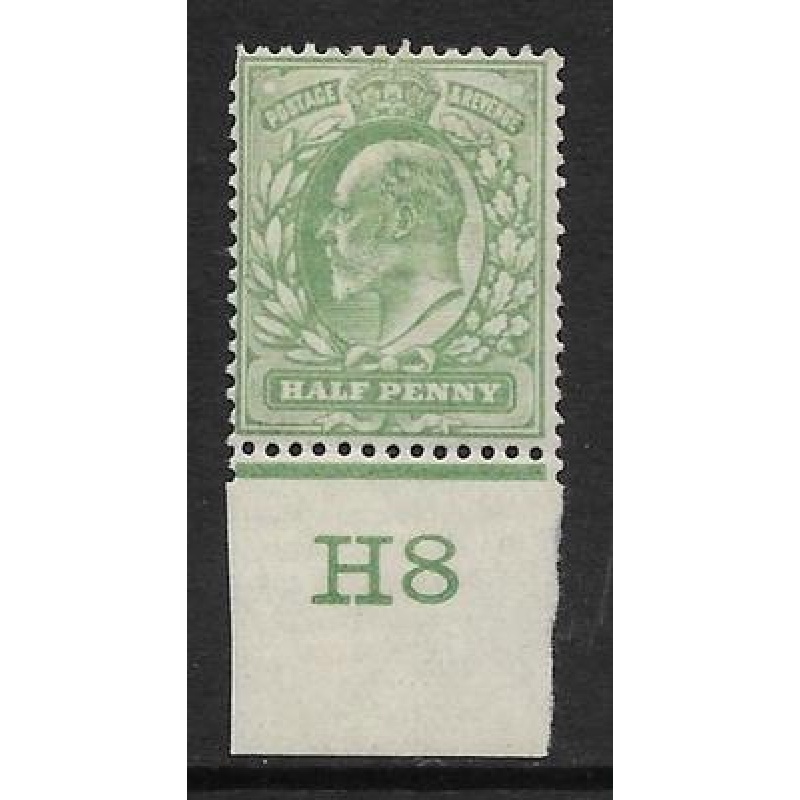 Sg 218 d Yellowish-Green Control H8 imperf De La Rue V.Light MOUNTED MINT