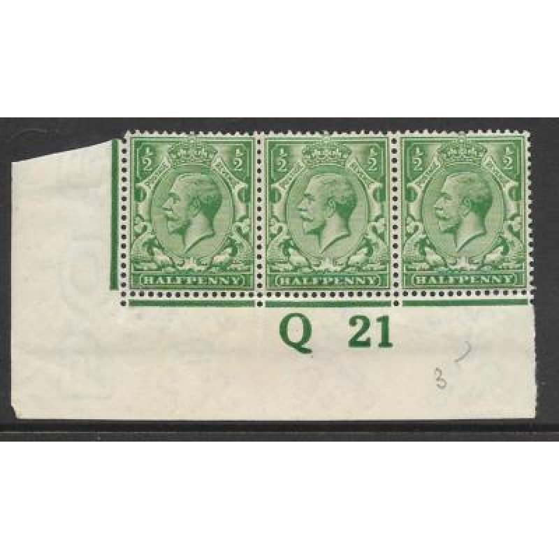 N14(7) d Deep Bright Green Control Q 21 imperf MOUNTED MINT