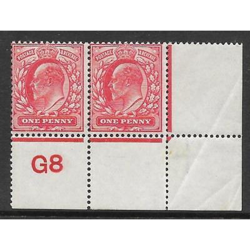 1d Scarlet Control G8 perf perf type V2 plate 46 UNMOUNTED MINT
