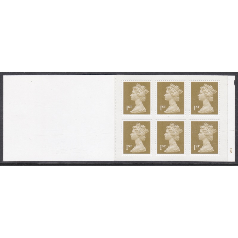 MB4b 2005 6 x 1st class stamps barcode booklet Self Adhesive - Cylinder W3